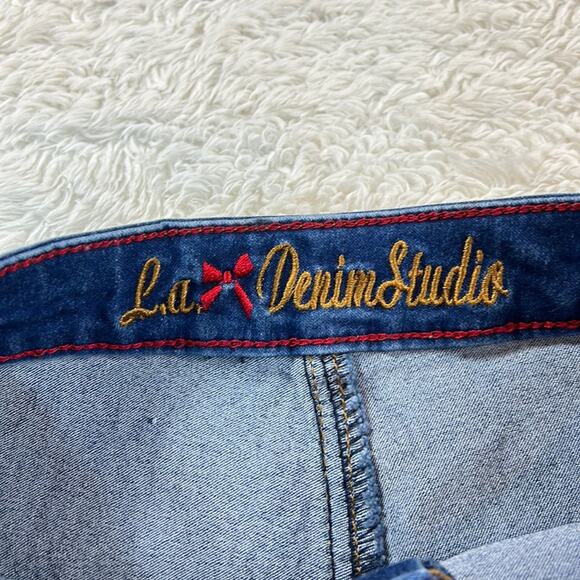 L.A. Denim Studio by Rosee racing stripe hi rise skinny jeans, size 3 - Picture 10 of 12